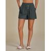 imageluvamia Linen Shorts for Women High Waisted Buttoned Elastic Waist Casual Summer Beach Lounge Comfy Shorts with PocketsDark Grey