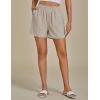 imageluvamia Linen Shorts for Women High Waisted Buttoned Elastic Waist Casual Summer Beach Lounge Comfy Shorts with PocketsDoeskin