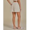 imageluvamia Linen Shorts for Women High Waisted Buttoned Elastic Waist Casual Summer Beach Lounge Comfy Shorts with PocketsParchment