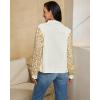 imageluvamia Sequin Jackets Women Jean Long Sleeves Trendy Sparkly Night Out Party Concert Stretchy Denim Jacket with PocketsCream White  Gold