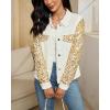 imageluvamia Sequin Jackets Women Jean Long Sleeves Trendy Sparkly Night Out Party Concert Stretchy Denim Jacket with PocketsCream White  Gold