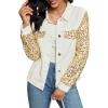imageluvamia Sequin Jackets Women Jean Long Sleeves Trendy Sparkly Night Out Party Concert Stretchy Denim Jacket with PocketsCream White  Gold