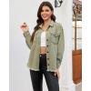 imageluvamia Jean Jacket Women Trendy Rhinestones Pearls Embellished Sparkly Frayed Hem Oversized Denim Jackets with PocketsArmy Green