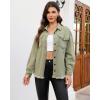 imageluvamia Jean Jacket Women Trendy Rhinestones Pearls Embellished Sparkly Frayed Hem Oversized Denim Jackets with PocketsArmy Green