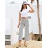 imageluvamia Striped Jeans for Women Trendy High Waisted Cropped Wide Leg Pants Stretchy Denim Patch Pocket Pinstripe PantsBlack