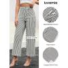 imageluvamia Striped Jeans for Women Trendy High Waisted Cropped Wide Leg Pants Stretchy Denim Patch Pocket Pinstripe PantsBlack