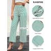 imageluvamia Striped Jeans for Women Trendy High Waisted Cropped Wide Leg Pants Stretchy Denim Patch Pocket Pinstripe PantsGreen