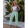 imageluvamia Striped Jeans for Women Trendy High Waisted Cropped Wide Leg Pants Stretchy Denim Patch Pocket Pinstripe PantsGreen
