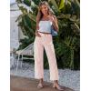 imageluvamia Striped Jeans for Women Trendy High Waisted Cropped Wide Leg Pants Stretchy Denim Patch Pocket Pinstripe PantsOrange