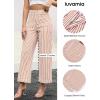 imageluvamia Striped Jeans for Women Trendy High Waisted Cropped Wide Leg Pants Stretchy Denim Patch Pocket Pinstripe PantsOrange