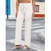 imageluvamia Wide Leg Jeans Woman High Waisted Trendy Drawstring Stretchy Denim Pants Relaxed Fit Trouser JeansCream White