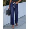 imageluvamia Wide Leg Jeans Woman High Waisted Trendy Drawstring Stretchy Denim Pants Relaxed Fit Trouser JeansDarkness Blue