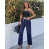 imageluvamia Wide Leg Jeans Woman High Waisted Trendy Drawstring Stretchy Denim Pants Relaxed Fit Trouser JeansDarkness Blue