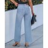 imageluvamia Wide Leg Jeans Woman High Waisted Trendy Drawstring Stretchy Denim Pants Relaxed Fit Trouser JeansSeaside Blue