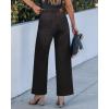 imageluvamia Wide Leg Jeans Woman High Waisted Trendy Drawstring Stretchy Denim Pants Relaxed Fit Trouser JeansWashed Black