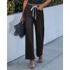 imageluvamia Wide Leg Jeans Woman High Waisted Trendy Drawstring Stretchy Denim Pants Relaxed Fit Trouser JeansWashed Black