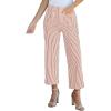 imageluvamia Striped Jeans for Women Trendy High Waisted Cropped Wide Leg Pants Stretchy Denim Patch Pocket Pinstripe PantsOrange