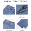 imageluvamia Capri Jeans for Women Trendy Mid Rise Distressed Raw Hem Casual Summer Stretchy Denim Capris Pants Relaxed FitMedium Blue