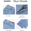 imageluvamia Capri Jeans for Women Trendy Mid Rise Distressed Raw Hem Casual Summer Stretchy Denim Capris Pants Relaxed FitSeaside Blue