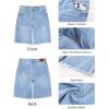 imageluvamia Jean Bermuda Shorts for Women Trendy Mid Rise Raw Hem Knee Length Stretchy Denim Long Shorts Summer Casual JortsPowder Blue