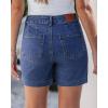 imageluvamia Jean Shorts for Women High Waisted Trendy Stretchy Denim Shorts 5 Inch Inseam Summer Casual Jorts with PocketsClassic Blue