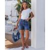 imageluvamia Jean Shorts for Women High Waisted Trendy Stretchy Denim Shorts 5 Inch Inseam Summer Casual Jorts with PocketsClassic Blue