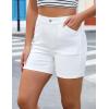imageluvamia Jean Shorts for Women High Waisted Trendy Stretchy Denim Shorts 5 Inch Inseam Summer Casual Jorts with PocketsCream White