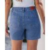 imageluvamia Jean Shorts for Women High Waisted Trendy Stretchy Denim Shorts 5 Inch Inseam Summer Casual Jorts with PocketsMedium Blue