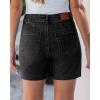 imageluvamia Jean Shorts for Women High Waisted Trendy Stretchy Denim Shorts 5 Inch Inseam Summer Casual Jorts with PocketsWashed Black