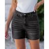 imageluvamia Jean Shorts for Women High Waisted Trendy Stretchy Denim Shorts 5 Inch Inseam Summer Casual Jorts with PocketsWashed Black