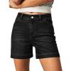 imageluvamia Jean Shorts for Women High Waisted Trendy Stretchy Denim Shorts 5 Inch Inseam Summer Casual Jorts with PocketsWashed Black