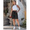 image:imageluvamia Bermuda Shorts for Women Trendy High Waist Knee Length Chino Long Shorts Drawstring Summer Casual Short 9Black