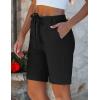 image:imageluvamia Bermuda Shorts for Women Trendy High Waist Knee Length Chino Long Shorts Drawstring Summer Casual Short 9Black