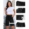 image:imageluvamia Bermuda Shorts for Women Trendy High Waist Knee Length Chino Long Shorts Drawstring Summer Casual Short 9Black