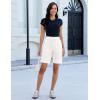 image:imageluvamia Bermuda Shorts for Women Trendy High Waist Knee Length Chino Long Shorts Drawstring Summer Casual Short 9Cream White