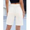 image:imageluvamia Bermuda Shorts for Women Trendy High Waist Knee Length Chino Long Shorts Drawstring Summer Casual Short 9Cream White
