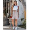 image:imageluvamia Bermuda Shorts for Women Trendy High Waist Knee Length Chino Long Shorts Drawstring Summer Casual Short 9Light Gray