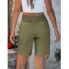image:imageluvamia Bermuda Shorts for Women Trendy High Waist Knee Length Chino Long Shorts Drawstring Summer Casual Short 9Olive Green