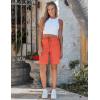 image:imageluvamia Bermuda Shorts for Women Trendy High Waist Knee Length Chino Long Shorts Drawstring Summer Casual Short 9Red Clay