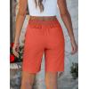 image:imageluvamia Bermuda Shorts for Women Trendy High Waist Knee Length Chino Long Shorts Drawstring Summer Casual Short 9Red Clay