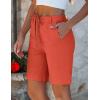 image:imageluvamia Bermuda Shorts for Women Trendy High Waist Knee Length Chino Long Shorts Drawstring Summer Casual Short 9Red Clay
