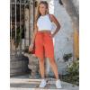 image:imageluvamia Bermuda Shorts for Women Trendy High Waist Knee Length Chino Long Shorts Drawstring Summer Casual Short 9Red Clay