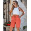 image:imageluvamia Bermuda Shorts for Women Trendy High Waist Knee Length Chino Long Shorts Drawstring Summer Casual Short 9Red Clay