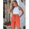 image:imageluvamia Bermuda Shorts for Women Trendy High Waist Knee Length Chino Long Shorts Drawstring Summer Casual Short 9Red Clay