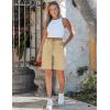 image:imageluvamia Bermuda Shorts for Women Trendy High Waist Knee Length Chino Long Shorts Drawstring Summer Casual Short 9Sand