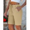 image:imageluvamia Bermuda Shorts for Women Trendy High Waist Knee Length Chino Long Shorts Drawstring Summer Casual Short 9Sand