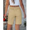 image:imageluvamia Bermuda Shorts for Women Trendy High Waist Knee Length Chino Long Shorts Drawstring Summer Casual Short 9Sand