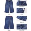 image:imageluvamia Capri Jeans for Women Wide Leg Trendy High Waisted Casual Summer Stretchy Denim Culottes Capri Pants with PocketClassic Blue