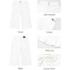 image:imageluvamia Capri Jeans for Women Wide Leg Trendy High Waisted Casual Summer Stretchy Denim Culottes Capri Pants with PocketCream White