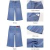 image:imageluvamia Capri Jeans for Women Wide Leg Trendy High Waisted Casual Summer Stretchy Denim Culottes Capri Pants with PocketMedium Blue